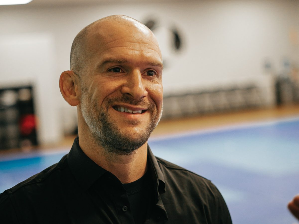 Chris Matakas smiling at the academy